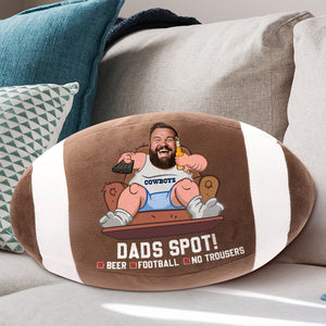 Dads Spot!, Gift For Dad, Personalized Custom Shape Pillow, American Football Dad Pillow 04QHTI191223 - Pillow - GoDuckee