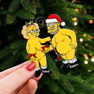 Personalized Gift For Couple Christmas Ornament Cartoon Couple 05ACTI041124PA - Ornament - GoDuckee