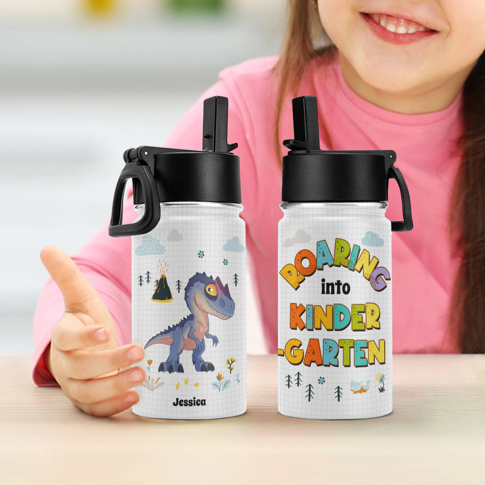 Roaring Into Kinder Garten 51HUDT150623 Personalized Dinosaur Kid Tumbler - Kid Tumbler - GoDuckee