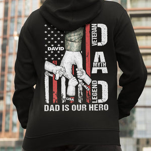Dad Veteran Myth Legend, Personalized Shirt, Gift For Dad, Holding Hands With Dad Shirt - Shirts - GoDuckee