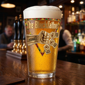 The Black Father Beer Glass - Personalized Gifts For Dad 06huti230526 - Beer Glasses - GoDuckee