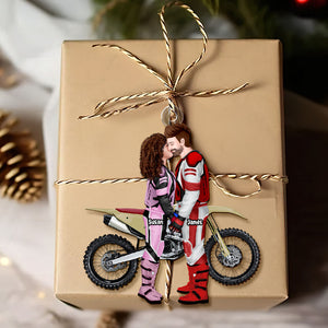 Personalized Gift For Couple Christmas Ornament Motorcross Couple 014ACTI111124PA - Ornament - GoDuckee