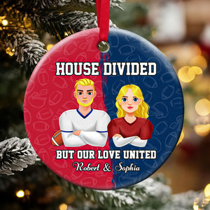 Personalized Gifts For American Football Lovers Couple Christmas Ornament 02huti141024hg - Ornament - GoDuckee