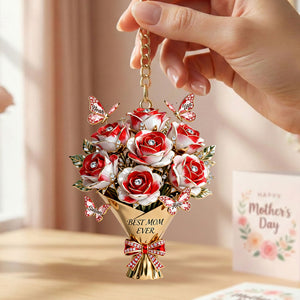 Mother's Day Flower Butterfly Keychain - Personalized Gifts For Mom Keychain 02OHTI030226 - Keychains - GoDuckee