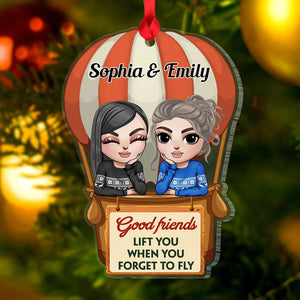 Good Friends Lift You When You Forget To Fly, Personalized Ornament, Gifts For Friend - Ornament - GoDuckee