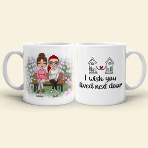 I Wish You Lived Next Door Personalized Besties Coffee Mug Gift For Friend - Coffee Mug - GoDuckee