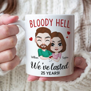 Bloody Hell, Gift For Couple, Personalized Mug, Hugging Couple Gift, Anniversary Gift - Coffee Mug - GoDuckee