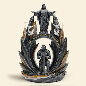 Kneeling Knight Plaque - Personalized Gifts For Jesus Lovers 05tgti070725 - Shaped Plaques - GoDuckee