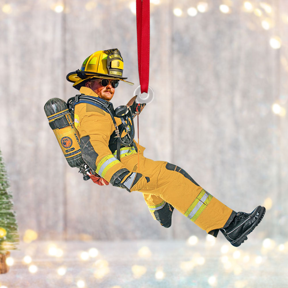 Custom Photo Gift For Firefighter Ornament, Firefighter Hanging 01qhti261124 - Ornament - GoDuckee