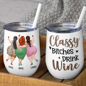 Friends Drink Wine Personalized Wine Tumbler - Wine Tumbler - GoDuckee