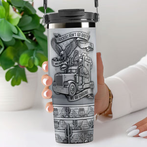 Badass Skull Trucker Tumbler - Personalized Gifts For Trucker 03qhti180625 - Tumbler Cup - GoDuckee