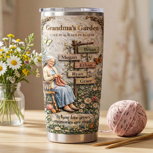 Vintage Grandma's Garden 20oz Tumbler - Personalized Gifts For Grandma Tumbler 04TYTI020326 - Tumbler Cup - GoDuckee