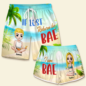 If Lost, Return To Bae, Gift For Couple, Personalized Beach Shorts, Beach Couple Shorts, Couple Gift - Beach Shorts - GoDuckee
