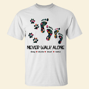 Never Walk Alone, Couple Dog Personalized T-shirt Hoodie Sweatshirt - Shirts - GoDuckee