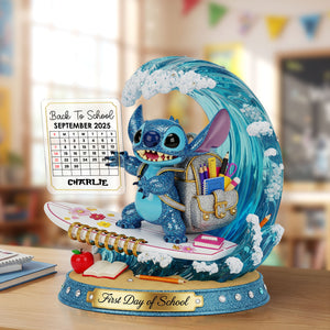 Back to School Blue Monster Plaque - Personalized Gifts For Kids 02ohti260625 - Shaped Plaques - GoDuckee