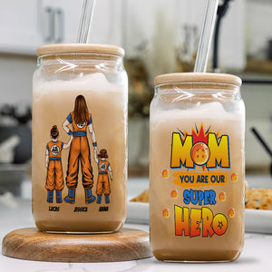 Personalized Gifts For Mom Glass Can Mom You Are Our Superhero 07ACTI220324HH - Drinkware - GoDuckee