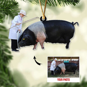 Farmer Animal Family - Custom Photo, Personalized Ornament, Gifts For Farmer - Ornament - GoDuckee