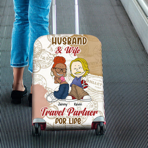 Personalized Gifts For Couple Luggage Cover Travel Partner 01xqti281224hg - Luggage Covers - GoDuckee