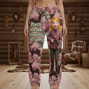 Hunting Girl Pajama Pants - Personalized Gift For Hunting Lover Pant 02NATI140125 - Pajama Pant - GoDuckee