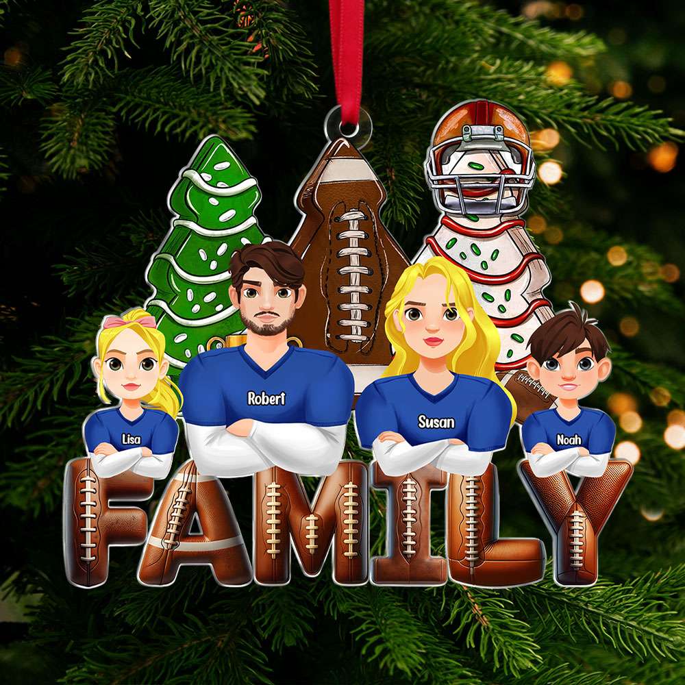 Personalized Gifts For Family Love Football Acrylic Ornament 02XQTI311024HG - Ornament - GoDuckee