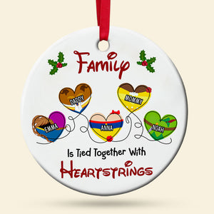 Personalized Gifts For Family Ornament, Tied Together With Heartstrings 01qhti261024 - Ornament - GoDuckee