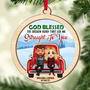 God Blessed, Couple Gift, Personalized Ornament, Truck Couple Ornament, Christmas Gift 03PGTI140823HH - Ornament - GoDuckee