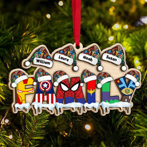 Personalized Gifts For Superhero Family Christmas Ornament 03ohti241024 - Ornament - GoDuckee