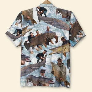 Custom Photo Friend Gift, Fishing Personalized Hawaiian Shirt - Hawaiian Shirts - GoDuckee