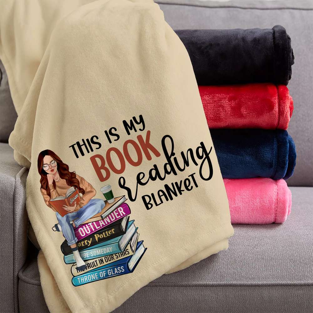 This Is My Book Reading Blanket, Personalized Blanket, Gifts For Book Lovers - Blanket - GoDuckee