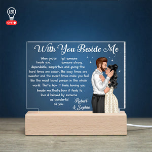 With You Beside Me - Personalized Couple Led Light - Gift For Couple - Led Night Light - GoDuckee