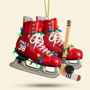 Ice Hockey Skates Ornament - Personalized Gifts For Ice Hockey Lovers 04huti210825 - Ornament - GoDuckee