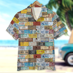 Gift For Driver, Personalized Hawaiian Shirt, License Plate Custom Name Hawaiian Shirt, Summer Gift - Hawaiian Shirts - GoDuckee