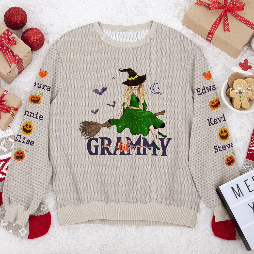 The Witchy Family, Knitted Ugly Sweater, Gifts For Family - AOP Products - GoDuckee