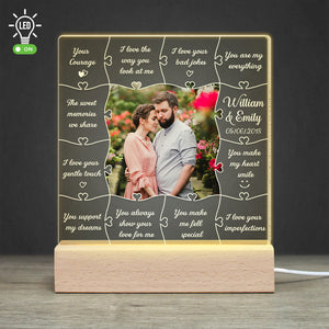I Love The Way You Look At Me - Custom Couple Photo Led Light - Gift For Couple - Led Night Light - GoDuckee