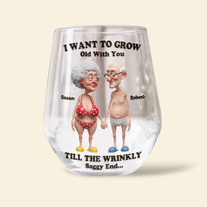 Funny Old Couple Glass Egg Cup - Personalized Gifts For Couple 04nati230825 - Glass Egg Cup - GoDuckee