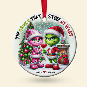 Personalized Christmas Gifts For Couple Ceramic Ornament 04KATI020824 - Ornament - GoDuckee