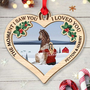 The Moment I Saw You, Personalized Wood Ornament, Gift For Horse Lover - Ornament - GoDuckee