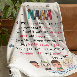 Personalized Gifts For Grandma Blanket Love Grandma Morning Noon And Night - Blankets - GoDuckee