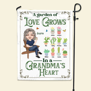 A Garden Of Love Grows, Gift For Grandma Personalized Garden Flag, Grandkids Plant Flag - Tote Bag - GoDuckee