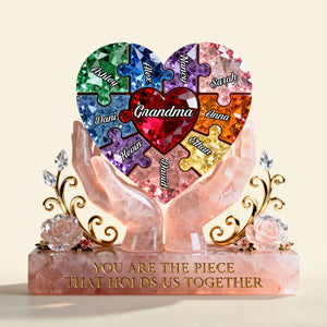 Precious Puzzle Heart Acrylic Plaque - Personalized Gift For Grandma/Mom 04KITI130226 - Shaped Plaques - GoDuckee