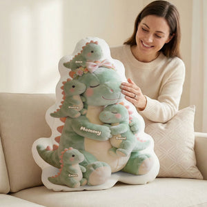 Dinosaur Mom Pillow Personalized Mother's Day Gifts 02PGTI190326 - Pillow - GoDuckee
