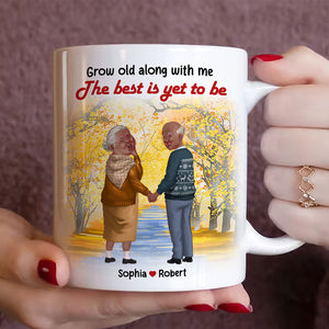 Love Is Growing Old Together, Couple Gift, Personalized Mug, Old Couple Mug - Coffee Mug - GoDuckee
