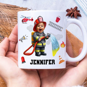 Custom Photo Gifts For Kid Firefighter Coffee Mug 05ohti061224 - Coffee Mug - GoDuckee