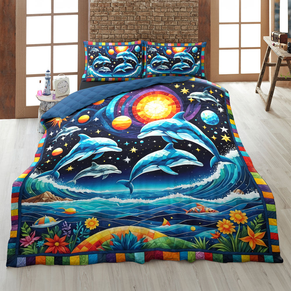 Gifts For Dolphin Lover Quilt Bed Set 043huti220125 - Blanket - GoDuckee