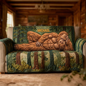 Fun Relax Sasquatch Quilted Sofa Cover, Personalized Gifts For Bigfoot Lovers 01QHTI040226 - Sofa Cover - GoDuckee