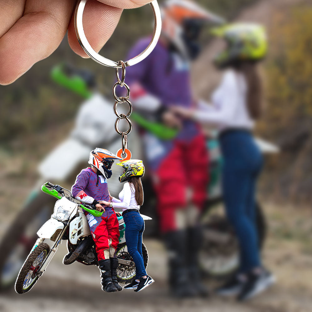 With Name Personalized Motocross Dirt Bike Rider Racing Key Ring