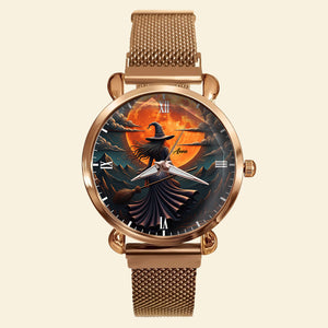 Witch Mesh Strap Quartz Watch - Personalized Gifts For Witch Fan 02pgti220725 - Quartz Watch - GoDuckee