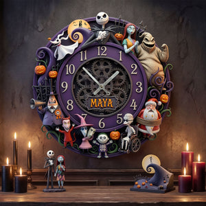 Gothic Fantasy Family Wall Clock Personalized Gifts For Family 03HUTI140326 - Hanging Wall Clock - GoDuckee
