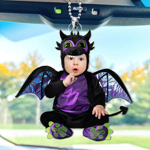 Funny Halloween Custom Face For Kids 04HUTI260824 Personalized Acrylic Photo Car Hanging Ornament - Ornament - GoDuckee