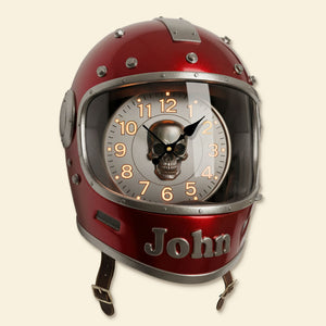 Biker Helmet Clock - Personalized Gifts For Biker 1 Layer Acrylic Hanging Wall Clock 04HYTI221225 - Hanging Wall Clock - GoDuckee